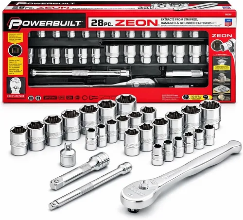 Miniatura 5 de Powerbuilt 941322 Juego de 8 piezas de dados Zeon métricos, con uso para pernos y tuercas estándar, oxidados, redondeados, tamaño de 0.236 in a
