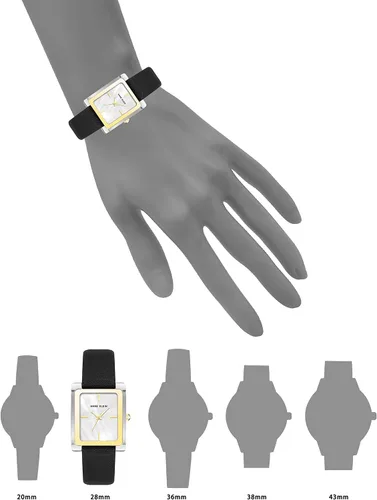 Miniatura 4 de Anne Klein Reloj con correa de cuero para mujer, NegroTwo Tone, Movimiento de cuarzo