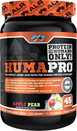 ALR Industries Humapro | Matriz de aminoácidos y proteínas para seres humanos | 99% de utilización para músculo magro | Vegano, sin gluten | 334g /