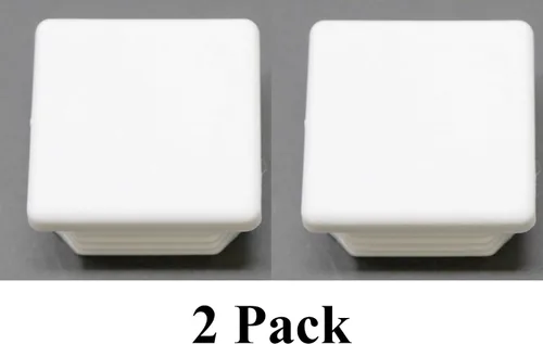 Miniatura 2 de Tapa de tubo cuadrada blanca de plástico universal de 1-1/2 pulgadas, tapón de acabado, tapa de extremo de tubo de tubo, deslizamiento de silla