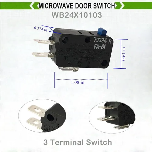 Miniatura 2 de LONYE SZM-V16-FA-61 WB24X10103 - Interruptor de microondas de repuesto para microondas GE 946606 AP3186054 PS651389 (paquete de 2)