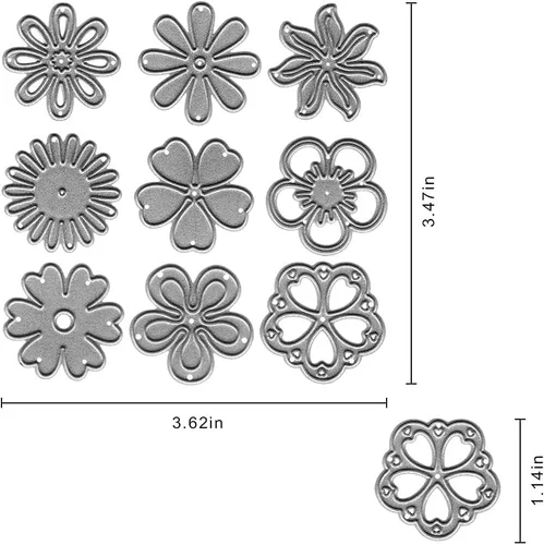 Miniatura 2 de Troqueles de corte de flores de primavera para hacer tarjetas, flores florales troqueladas, patrón de simetría, troqueles de copo de nieve floral