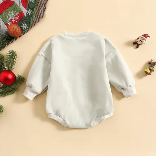 Miniatura 3 de Traje de Navidad para bebé recién nacido, con cuello redondo, manga larga, con burbujas, de gran