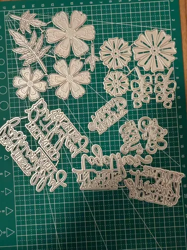 Miniatura 5 de JIHFOHHA - 17 piezas de troqueles de palabras para hacer tarjetas, troqueladas de metal, feliz corte, deseo, palabras en inglés, troqueladas