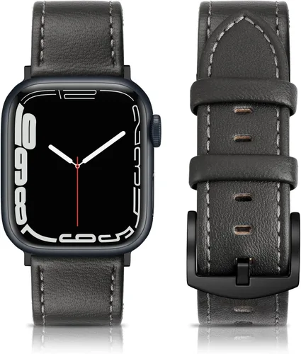 Miniatura 26 de EDIMENS Correas de cuero compatibles con Apple Watch de 1.81 pulgadas, 1.77 pulgadas, 1.73 pulgadas, 1.65 pulgadas (serie 1, 2, 3) para hombres