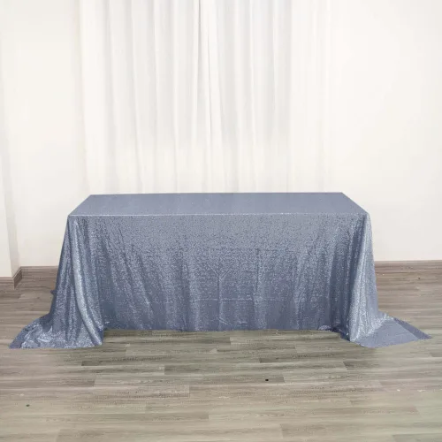 Miniatura 9 de Tableclothsfactory Luxury Collection Duchess - Mantel rectangular de lentejuelas, 60 x 126 pulgadas, color plateado