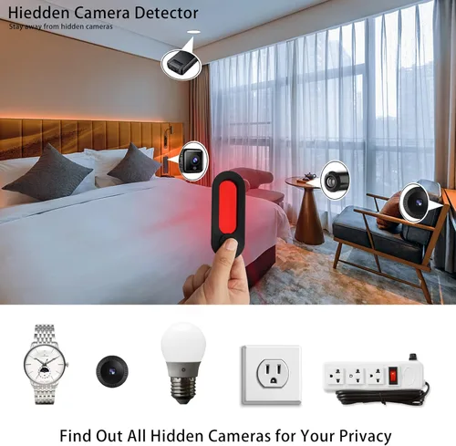 Miniatura 2 de Detector de cámara oculta, detector de dispositivo oculto LED con visor infrarrojo – Buscador de cámara antiespía de tamaño bolsillo localiza