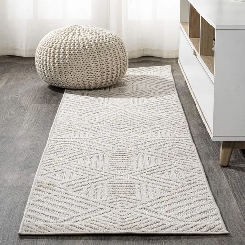 Eyely HBS103B-28 South Beach Jordan - Alfombra de pasillo geométrica Art Deco para interiores y exteriores, estilo bohemio, casual, dormitorio,