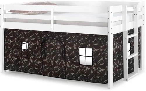 Miniatura 16 de Alaterre Furniture Jasper - Cama tipo loft junior individual, marco gris paloma y fondo de camuflaje gris