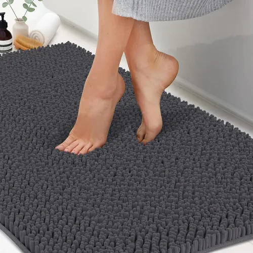 Miniatura 8 de ITSOFT Alfombra de Felpa para Baño 59x21 pulgadas, Tapetes de Baño Absorbentes Lavables a Máquina Antideslizantes, de Secado Rápido, Alfombras
