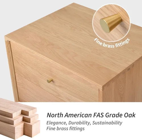 Miniatura 4 de Mesita de noche Midcentury moderna de madera maciza con cajón, mesa auxiliar con pata de taburete alta, 25.98 pulgadas de alto x 19.69 pulgadas