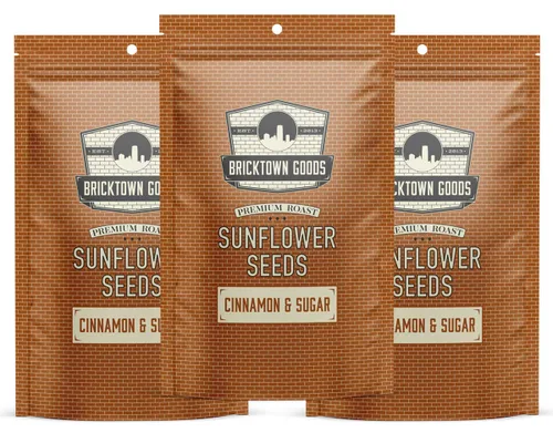 Semillas de girasol con sabor a canela y azúcar, paquete de 3, sazonadas y tostadas en cáscara para un sabor atrevido, 24 onzas en total.