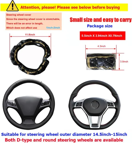 Miniatura 2 de Funda de volante de coche brillante, protector de volante elástico de cuero antideslizante, accesorios de decoración de vehículo con diamantes