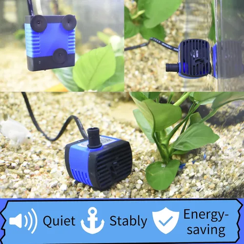 Miniatura 6 de Conquerall CHA-220 240L/H 60GPH AC 110V Bomba sumergible 3W Mini bomba de agua ultra silenciosa de 1.64 pies de altura para tanques de peces