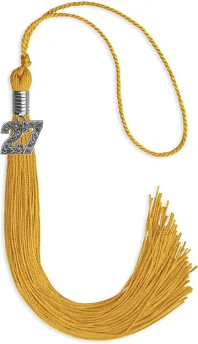 Miniatura 53 de Endea Graduation Borla de un solo color con dije de plata brillante (oro antiguo, 2022)
