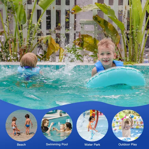 Miniatura 6 de Chaleco de natación para niños, flotadores para niños pequeños con correa de seguridad ajustable, ayudas de natación, flotador infantil, traje