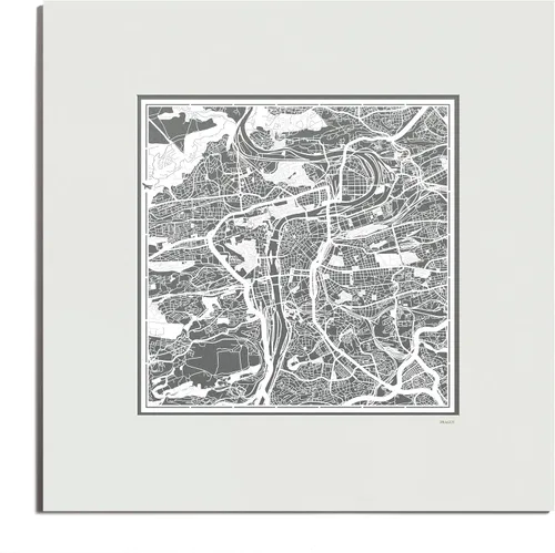 Miniatura 17 de O3 Design Studio Mapa de corte de papel Madrid negro mate de 20 x 20 pulgadas