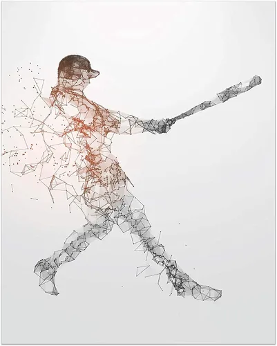 Miniatura 9 de Impresiones artísticas de pared de béisbol, juego de 4 pósteres de béisbol sin marco, decoración de habitación para hombres, niños y adolescentes