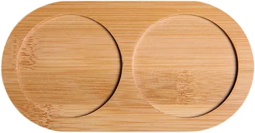 Ochine Bandeja redonda de madera para servir, soporte para molino de pimienta y sal y descanso, se adapta a muchos molinos y cocteleras, soporte de