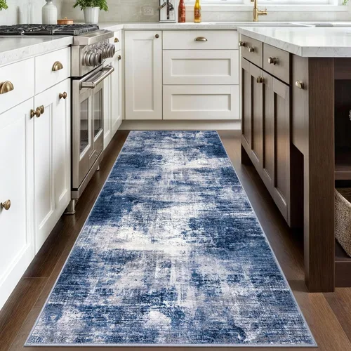 Miniatura 894 de IOHOUZE Alfombra abstracta lavable de 3 x 12 pies para pasillos, antideslizante para cocina, camino de entrada de lana sintética para interiores