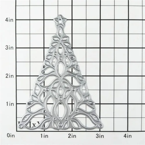 Miniatura 2 de DzIxY Hermosos troqueles de corte de metal con estrellas de árbol de Navidad para hacer tarjetas, juegos de troqueles de papel para grabar, álbum