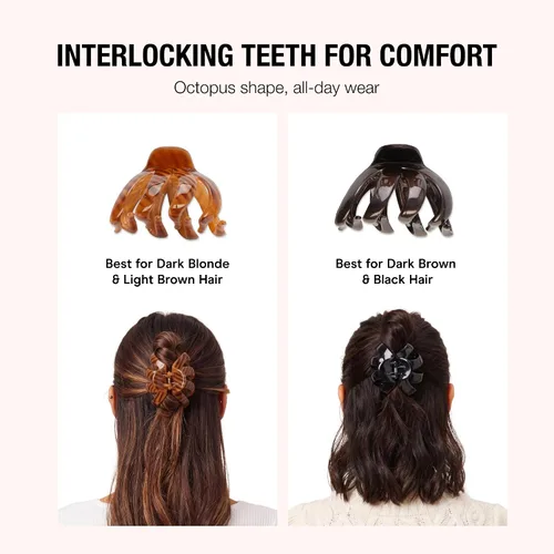 Miniatura 3 de Scunci by Conair - Pinzas de garra para mujer, accesorios para el cabello para mujer, pinzas para cabello grueso, clip de garra, color negro y Negro