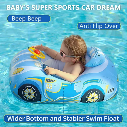 Miniatura 4 de Flotador de piscina para bebé con diseño de coche 3D, flotador de natación de PVC resistente, flotador de piscina para niños, flotadores de natación