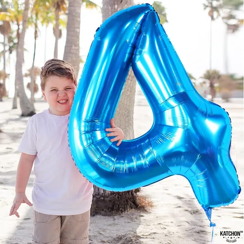 Miniatura 995 de KatchOn, Globo grande azul número 2 de 40 pulgadas Decoraciones de cumpleaños de Baby Shark para niño de 2 años Globo azul número 2 Globo