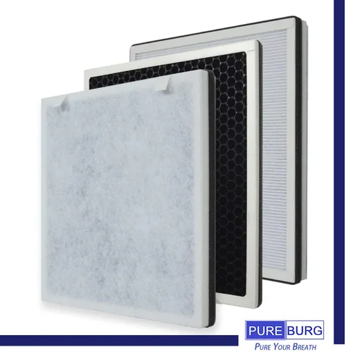 Miniatura 4 de PUREBURG Filtros de repuesto compatibles con purificador de aire VAVA VA-EE004, paquete de 2 unidades H13 HEPA de 4 etapas de filtración de carbón