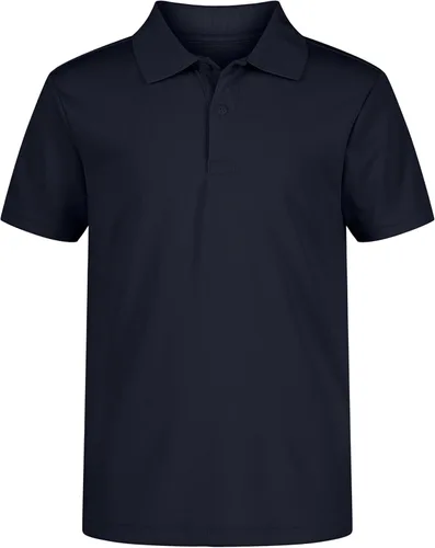 Nautica - Camiseta tipo polo de manga corta para uniforme escolar de niños, con cierre de botones y material de alto rendimiento que absorbe la