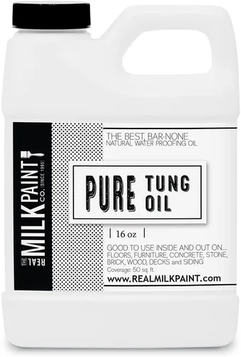 Real Milk Paint, Aceite de Tung Puro para Acabado de Madera, Tablas de Cortar, Muebles de Exterior, Bloques de Carnicero, Pisos de Madera, Grado
