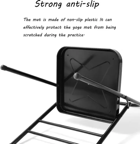 Miniatura 7 de Silla de yoga Pilates, Silla auxiliar profesional Iyengar, Silla plegable de yoga endurecida y gruesa, sólida antideslizante, estable y duradera