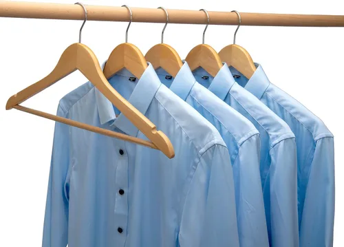 Miniatura 8 de Paquete de 10 perchas de madera antideslizantes con gancho giratorio de 360° y muescas, perchas sólidas y delgadas para camisa, traje, chaqueta