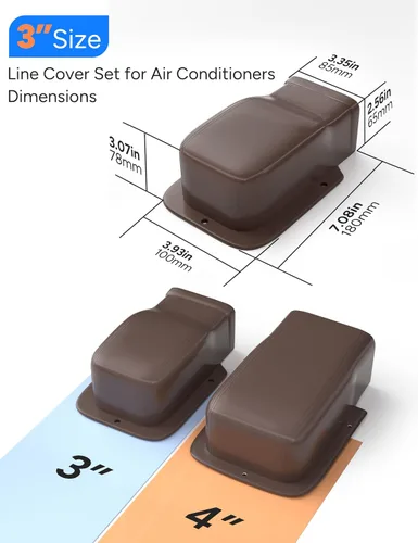 Miniatura 4 de Juego de cubierta de pared de entrada de 3 pulgadas para aires acondicionados sin conductos y bombas de calor, PP decorativo mejorado, resistente