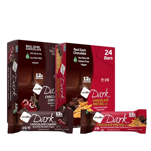 Miniatura 11 de NuGo Dark, caja variada de muestra, barra de proteínas veganas de 0.47-0.31 onzas, sin gluten, 12 CT