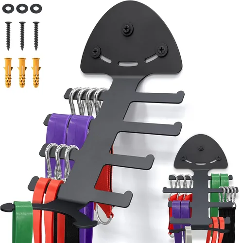 Miniatura 5 de Exercise Resistance Band Rack, Resistance Bands Storage Hanger Gym Equipment Organizer Rack for Pull Up Bands, Multi-Purpose Gym Equipment Storage