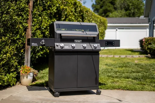 Miniatura 2 de Monument Grills Parrilla inteligente para barbacoa de gas propano líquido 4+1, 4 quemadores y 1 quemador lateral Denali 425 con tecnología