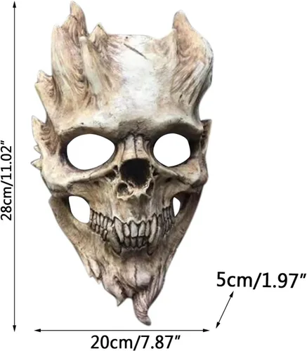 Miniatura 4 de ROTORS Máscara de miedo de Halloween, máscara de diablo fantasma terrorífico, fiesta de baile, máscara bioquímica de zombi alienígena para Halloween