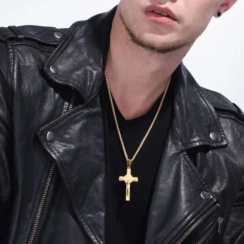 Miniatura 2 de U7 Russian Orthodox Cross PendantPraying HandsIchthys Sign for Men Women Stainless Steel 18K Gold Plated Jesus Pendant Christian Religious Necklaces