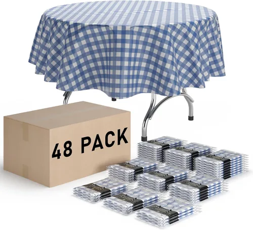Miniatura 30 de Exquisite Cubierta de Mesa para Picnic - Paquete de 6 Manteles Premium Rectangulares de Plástico - Cubierta de Mesa para BBQ a Cuadros Negro