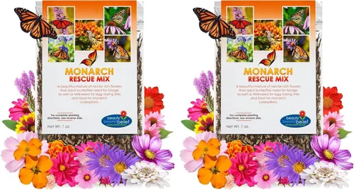 Miniatura 7 de Monarch Butterfly Rescue - Paquete de semillas de flores silvestres – 1 oz, flores silvestres de polinización abierta, sin rellenos, anuales