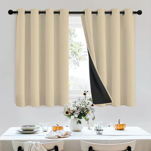 Miniatura 106 de SimpleHome - Cortinas opacas 100% para recámara, cortinas de ventana con ojales beige, con aislamiento térmico, cortinas de oscurecimiento