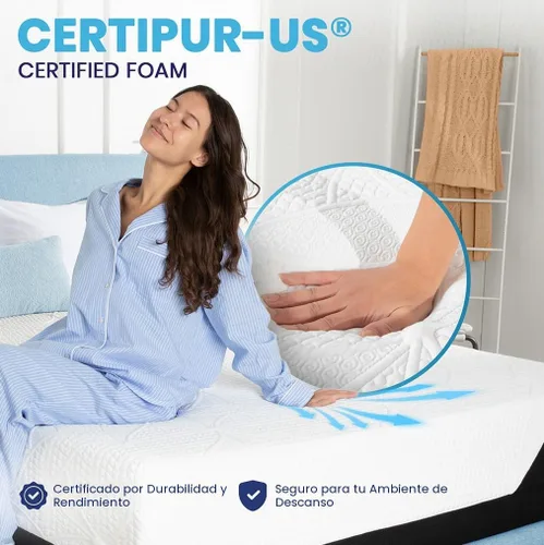 Miniatura 4 de Classic Brands Cool Gel Chill Memory Foam 14-Inch Mattress with Pillow, CertiPUR-US Certified, Mattress in a Box