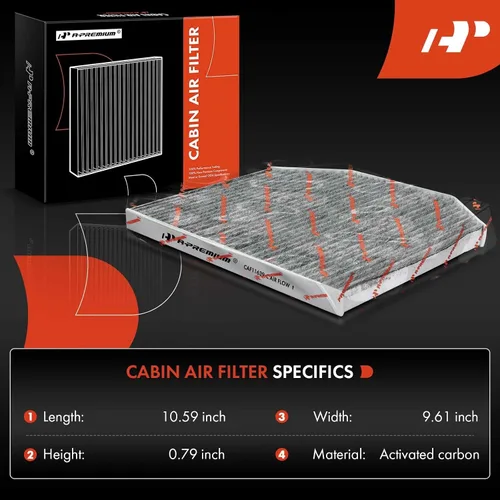 Miniatura 2 de A-Premium Filtro de aire de cabina de 2 piezas con carbón activado compatible con Chevrolet Caprice 2011-2017, SS 2014-2017 y Pontiac G8 2008-2009