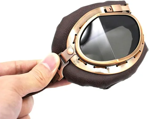 Miniatura 5 de Gafas de motocicleta estilo vintage de piloto aviador para motocross, cruiser, scooter, anti UV, antiarañazos, a prueba de polvo para ciclismo