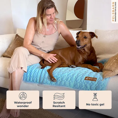 Miniatura 4 de Pelsbarn Tapete refrescante para perros, comodidad de verano de seda de hielo, auto refrescante, antideslizante, duradera y lavable, tapete