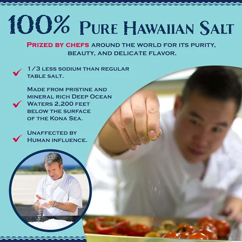 Miniatura 5 de Sea Salts of Hawaii Paquete de 3 variedades, sal hawaiana pura de Kona, sal de ajo asado, sal marina hawaiana con sabor a limón y romero