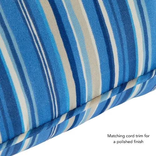 Miniatura 5 de Greendale Home Fashions Juego de 2 cojines de asiento profundo para exteriores, rayas azul acero Rayas azules de acero.