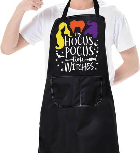Miniatura 5 de CMNIM Sanderson Sister Aprons Hocus - Delantal inspirado en la película, regalos para los fanáticos de Winifred, Sarah y Mary Witch, delantal