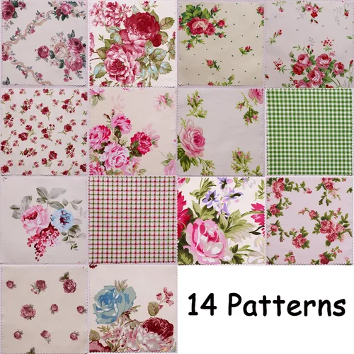 Miniatura 4 de Nodsaw Paquete de 42 dijes vintage para acolchar de 5 pulgadas, cuadrados de dijes para acolchar de 5 x 5 – 100% algodón, cuadros de tela floral